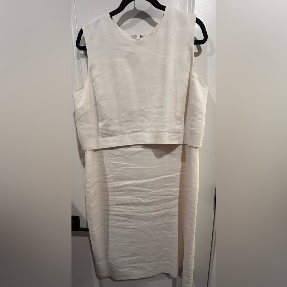 Ann Taylor Elegant Cream Midi Dress